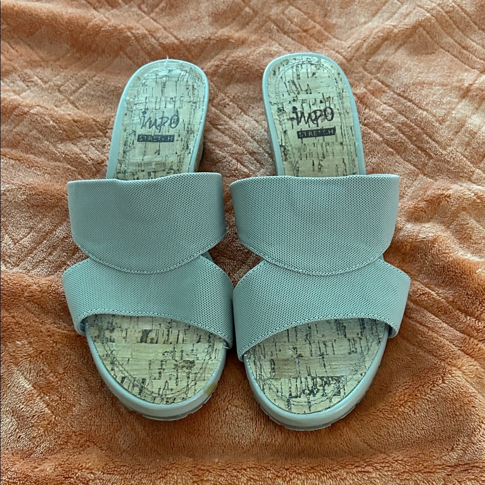 Women's Gray Slip-On Sandals